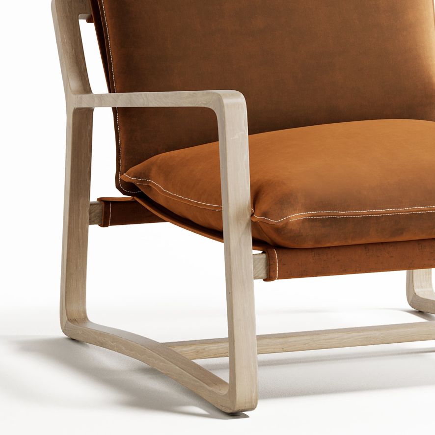 Steel Framed Cushioned Armchair